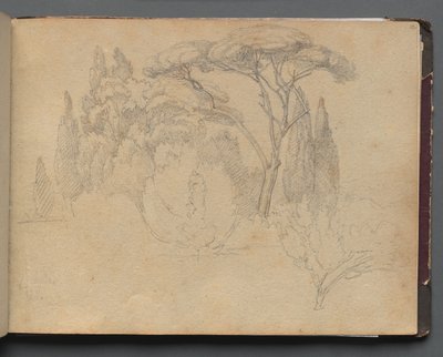 Album avec des vues de Rome et des environs, études de paysage, page 29a : Étude de paysage - Franz Johann Heinrich Nadorp