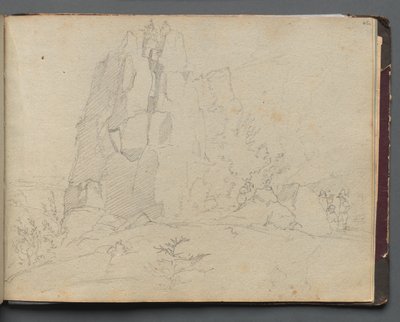 Album avec des vues de Rome et des environs, études de paysage, page 45a : Paysage rocheux - Franz Johann Heinrich Nadorp