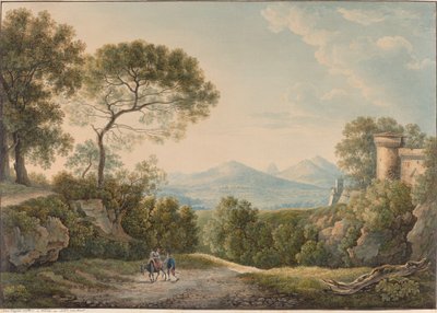 Vue de Tivoli à travers la vallée du Tibre au coucher du soleil - Franz Kaisermann