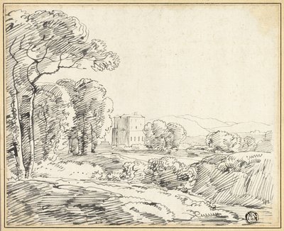 Paysage, maison dans un parc - Franz Kobell