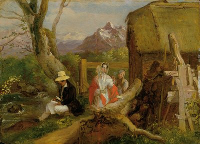 Le peintre et promeneur dans le paysage ("Idylle") - Franz Krammer