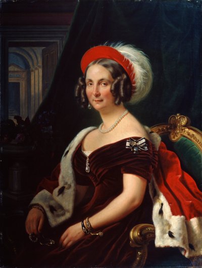 Portrait de la reine Frédérica de Hanovre, 1778-1841, 19e siècle - Franz Krüger