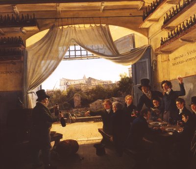 Le prince héritier Ludwig (1786-1868) dans la taverne espagnole à Rome - Franz Ludwig Catel