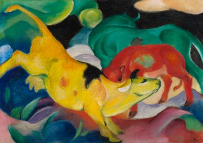 Vaches, rouge, vert, jaune - Franz Marc