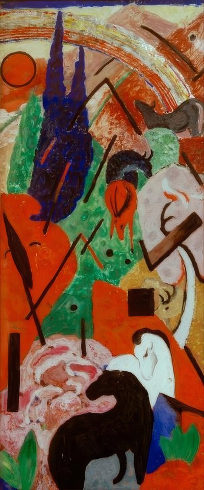 Paysage avec animaux et arc-en-ciel - Franz Marc