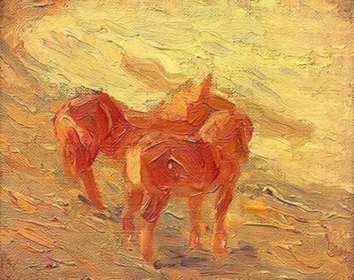 Chevaux à la mer - Franz Marc