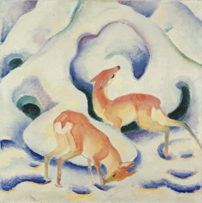 Cerfs dans la neige II - Franz Marc