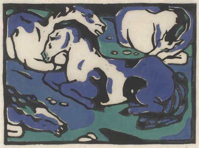 Ruhende Pferde (Chevaux au repos), 1911-1912, imprimé en 1916 - Franz Marc