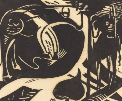 Deux animaux mythiques - Franz Marc