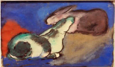 Deux lièvres endormis - Franz Marc