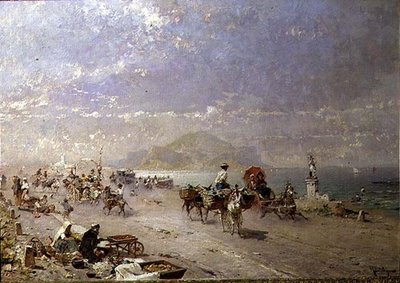 Route côtière sur le golfe de Palerme, Italie - Franz Richard Unterberger