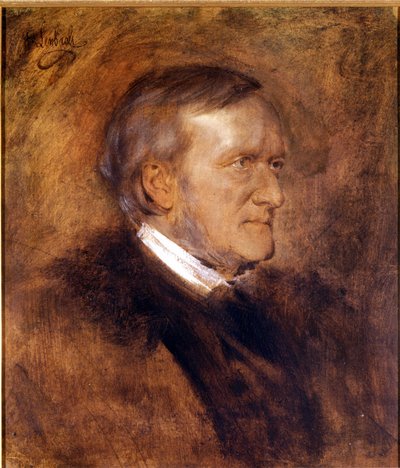 Portrait de Richard Wagner, compositeur allemand. Peinture de Franz von Lenbach. Musée Wagner à Bayreuth - Franz Seraph von Lenbach