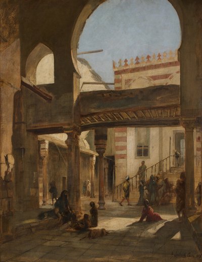 Scène dans le complexe des mosquées Kalaun au Caire - Franz Seraph von Lenbach