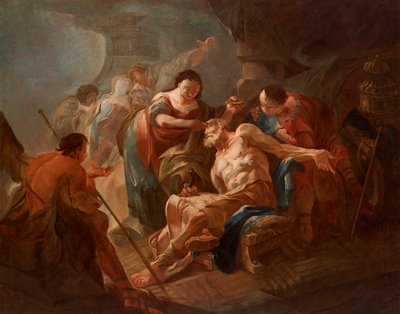 Le jeune Tobie guérit son père avec la bile de poisson - Franz Sigrist d. Ä.
