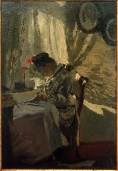 Couturière à la fenêtre - Franz Skarbina