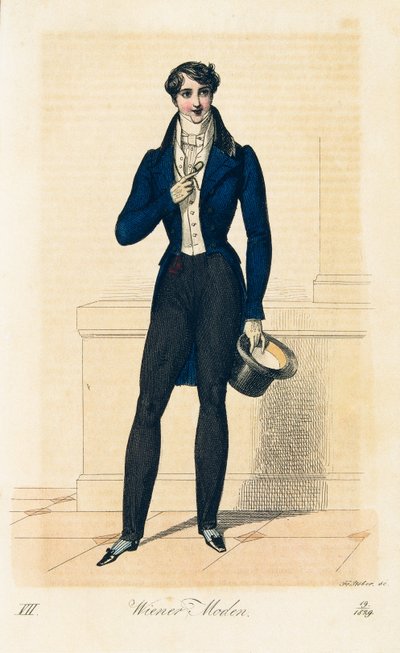 Gentleman avec jupe de dessus bleu foncé - Franz Stober