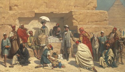 Déjeuner au pied des pyramides, Gizeh - Franz Vinck