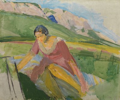 Jeune Femme dans un Paysage (Carinthie), vers 1930-38 - Franz Wiegele