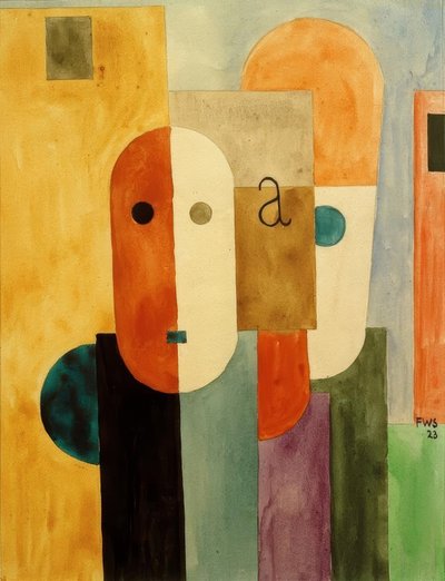 Groupe avec têtes angulaires et rondes - Franz Wilhelm Seiwert