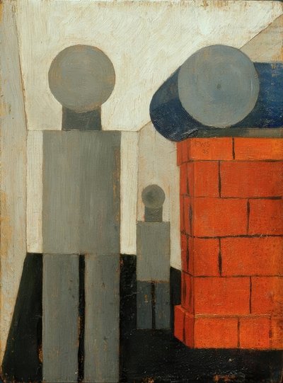 Deux personnes en construction perspective - Franz Wilhelm Seiwert