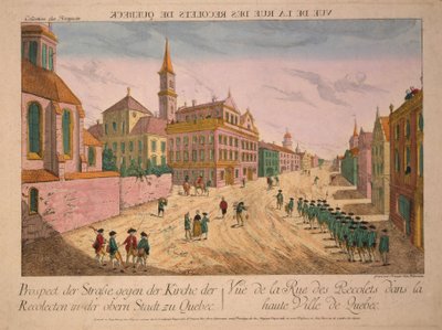 Vue de la Rue des Récollets de Québec, publié vers les années 1770 - Franz Xaver Habermann