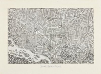 Carte en perspective du Marchfeld. Les environs de Sachsengang - Franz Xaver Schweickhardt