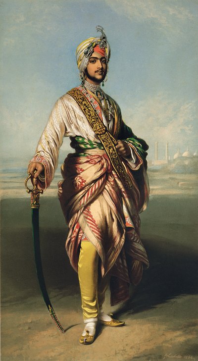 Duleep Singh, Maharajah de Lahore, 1854 lithographié par R.J. Lane - Franz Xaver Winterhalter