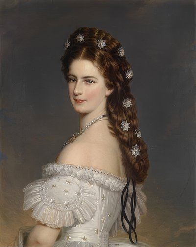 Impératrice Élisabeth avec des étoiles en diamant dans les cheveux. Vers 1860 - Franz Xaver Winterhalter