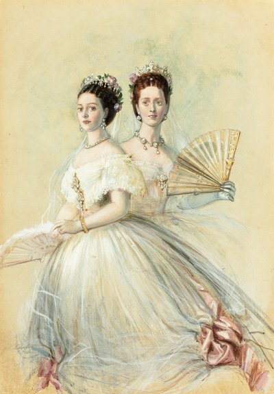 Portrait de la tsarine Maria Feodorovna et de sa sœur Alexandra, princesse de Galles, 1868 - Franz Xaver Winterhalter