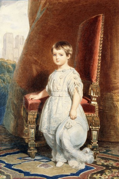 Portrait du Comte de Paris, en garçon en costume blanc - Franz Xaver Winterhalter
