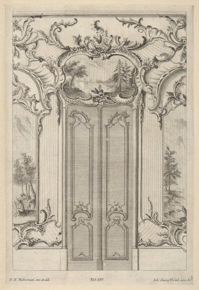 Élévation murale avec une double porte, de 
