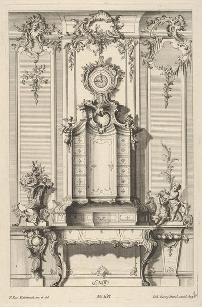 Élévation murale avec un secrétaire, de 