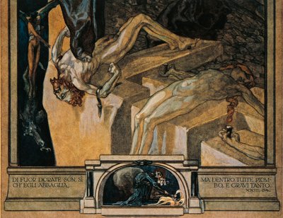 Illustration de la Divine Comédie de Dante Alighieri (Enfer, Chant XXII) par Franz von Bayros (détail) - Franz von Bayros (1866 1924)