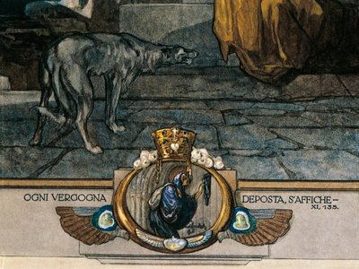 Autriche, Vienne, Illustration de la Divine Comédie de Dante Alighieri (Purgatoire, Chant XI) par Franz von Bayros, détail - Franz von (1866 1924) Bayros
