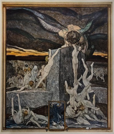 Les Simoniaques, Enfer, chant XIX - Franz von Bayros (1866 1924)