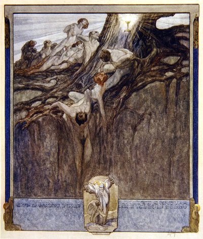 Illustration de la Divine Comédie de Dante, Paradis, Chant IV - Franz von Bayros