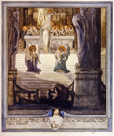 Illustration de la Divine Comédie de Dante, Paradis, Chant XXVIII, 1921 - Franz von Bayros