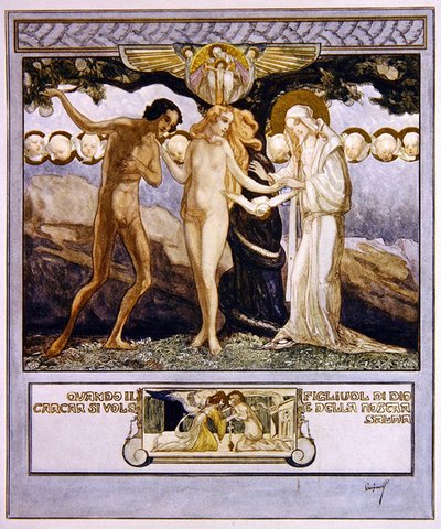 Illustration de la Divine Comédie de Dante, Paradis, Chant XXXII, 1921 - Franz von Bayros