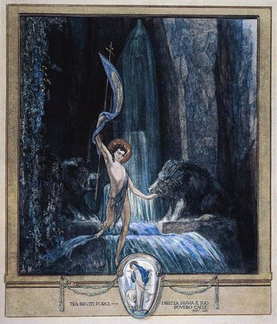 Illustration de la Divine Comédie de Dante, Purgatoire, Chant XIV: 45 - Franz von Bayros
