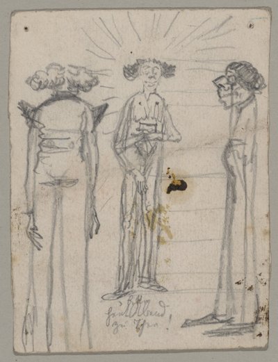 Caricature de trois vieilles personnes maigres - Franz von Lenbach