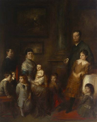 Ludwig Prince héritier de Bavière avec sa famille - Franz von Lenbach
