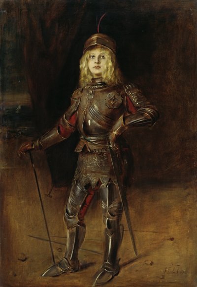 Marion Lenbach en armure de chevalier - Franz von Lenbach