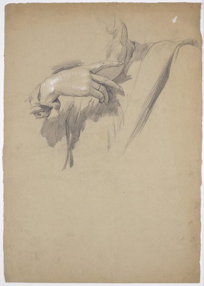 Etude de détail pour le tableau "Leonardo joue aux échecs avec sa muse". - Franz von Matsch