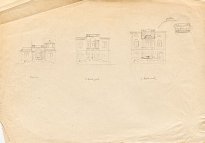 Croquis pour la villa atelier de Matsch - Façade du jardin - Franz von Matsch