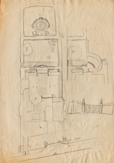 Croquis de conception pour la villa atelier de Matsch - Plan d