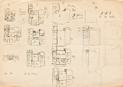 Esquisses de conception pour la villa atelier de Matsch - Plans - Franz von Matsch
