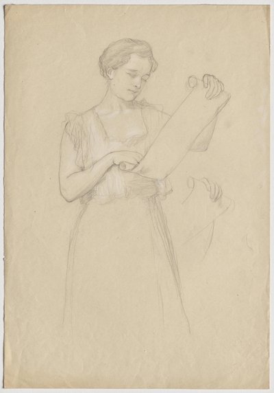 Jeune fille lisant un parchemin - Franz von Matsch