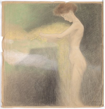 Nu féminin avec mains étendues vers la gauche - Franz von Matsch