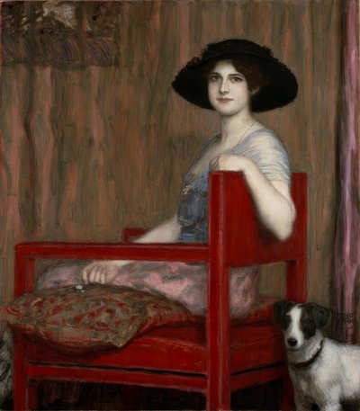 Mary von Stuck dans un fauteuil rouge - Franz von Stuck