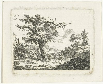 Paysage avec arbre aux deux branches mortes - Frédéric Théodore Faber